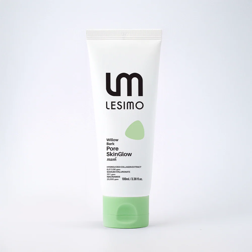 Lesimo Weidenrinden-Poren-SkinGlow-Maske, Hydrolysierte Kollagen-WVegan ickelmaske, Peel-off-Maske, Porenlifting und -minimierung, koreanische Hautpflege, 100 ml