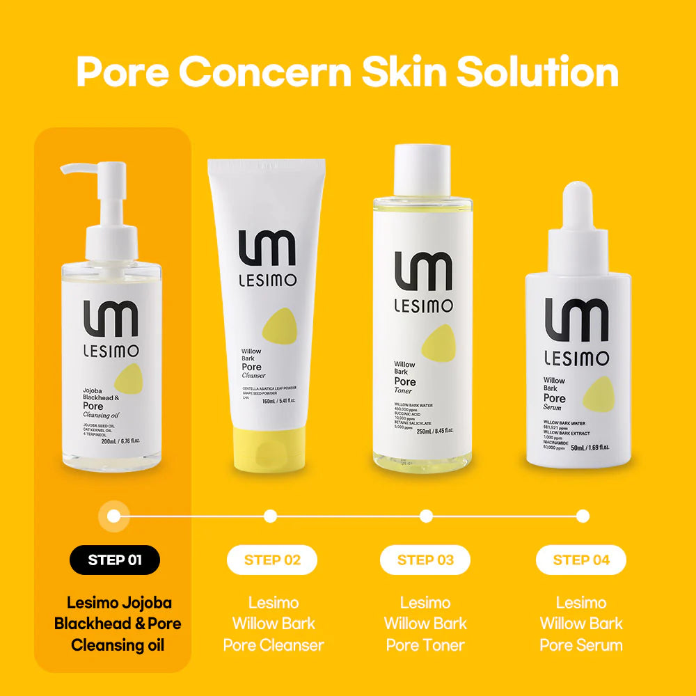 Lesimo Jojoba-Mitesser- und Porenreinigungsöl, Make-up-Entferner, sanfter Gesichtsreiniger für alle Hauttypen, koreanische Hautpflege, 200 ml