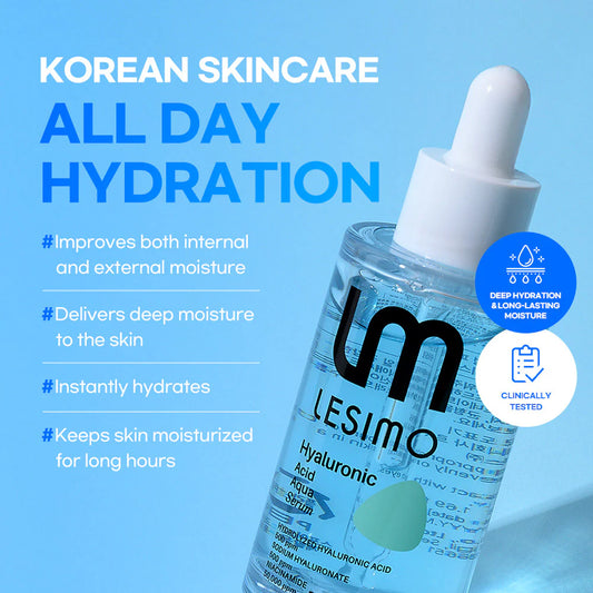 Lesimo Hyaluronsäure-Aqua-Serum, feuchtigkeitsspendendes Feuchtigkeitsserum, konzentrierte Anti-Aging-Feuchtigkeitscreme für trockene Haut, 50 ml