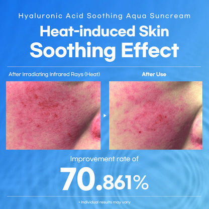 Vegan Lesimo Hyaluronsäure Beruhigende Aqua-Sonnencreme (LSF 50+, PA++++), Sonnencreme für den täglichen Gebrauch, UV-A- und UV-B-Schutz, unsichtbare koreanische Sonnencreme für das Gesicht ohne weißen Film, 60 ml