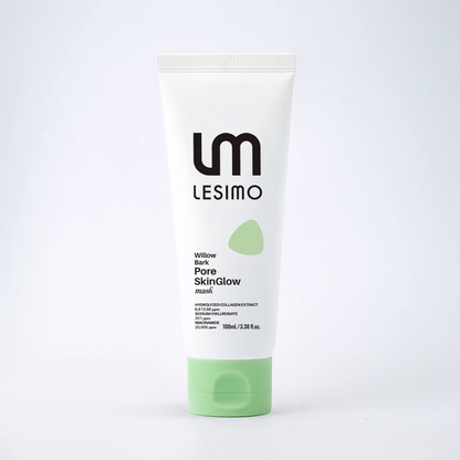 Lesimo Weidenrinden-Poren-SkinGlow-Maske, Hydrolysierte Kollagen-WVegan ickelmaske, Peel-off-Maske, Porenlifting und -minimierung, koreanische Hautpflege, 100 ml